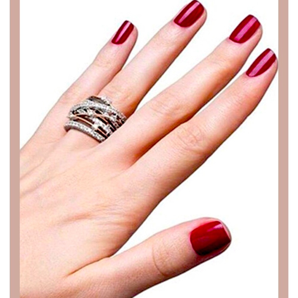 GORGEOUS Rose Gold &Sterling Silver Eternity Ring